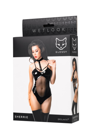 Боди Glossy Sherrie из материала Wetlook, M